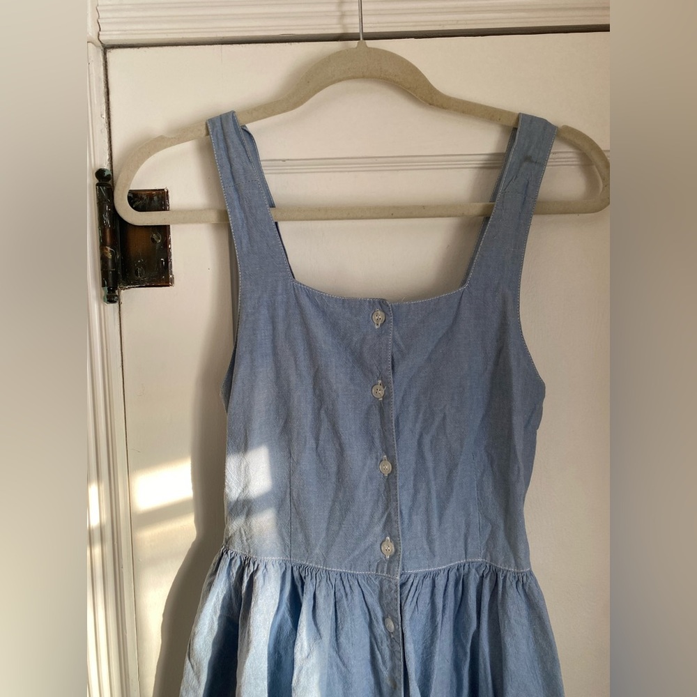 Adorable Vintage Denim High Waisted Midi Dress - Picture 5 of 8